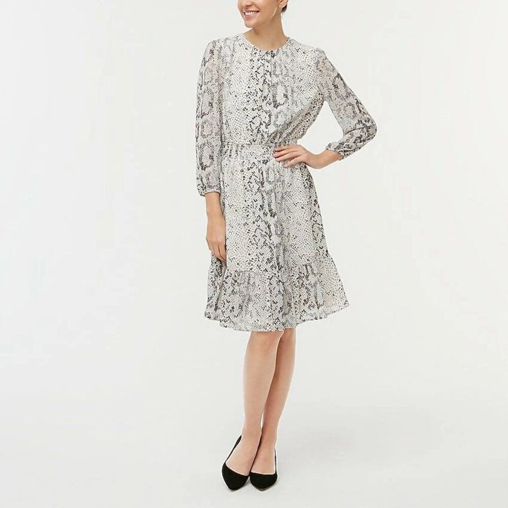 J. Crew Snake Print Long Sleeve Dress NWOT